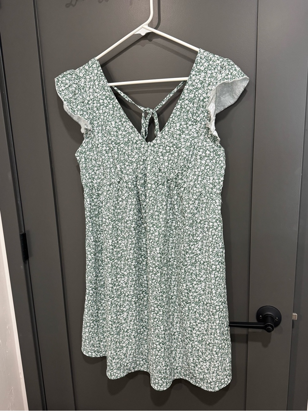Green Floral Tie-Back Sundress